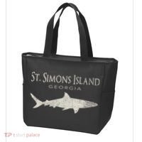 Retro St. Simons Island Ga Shark Tote Bag thumb 3