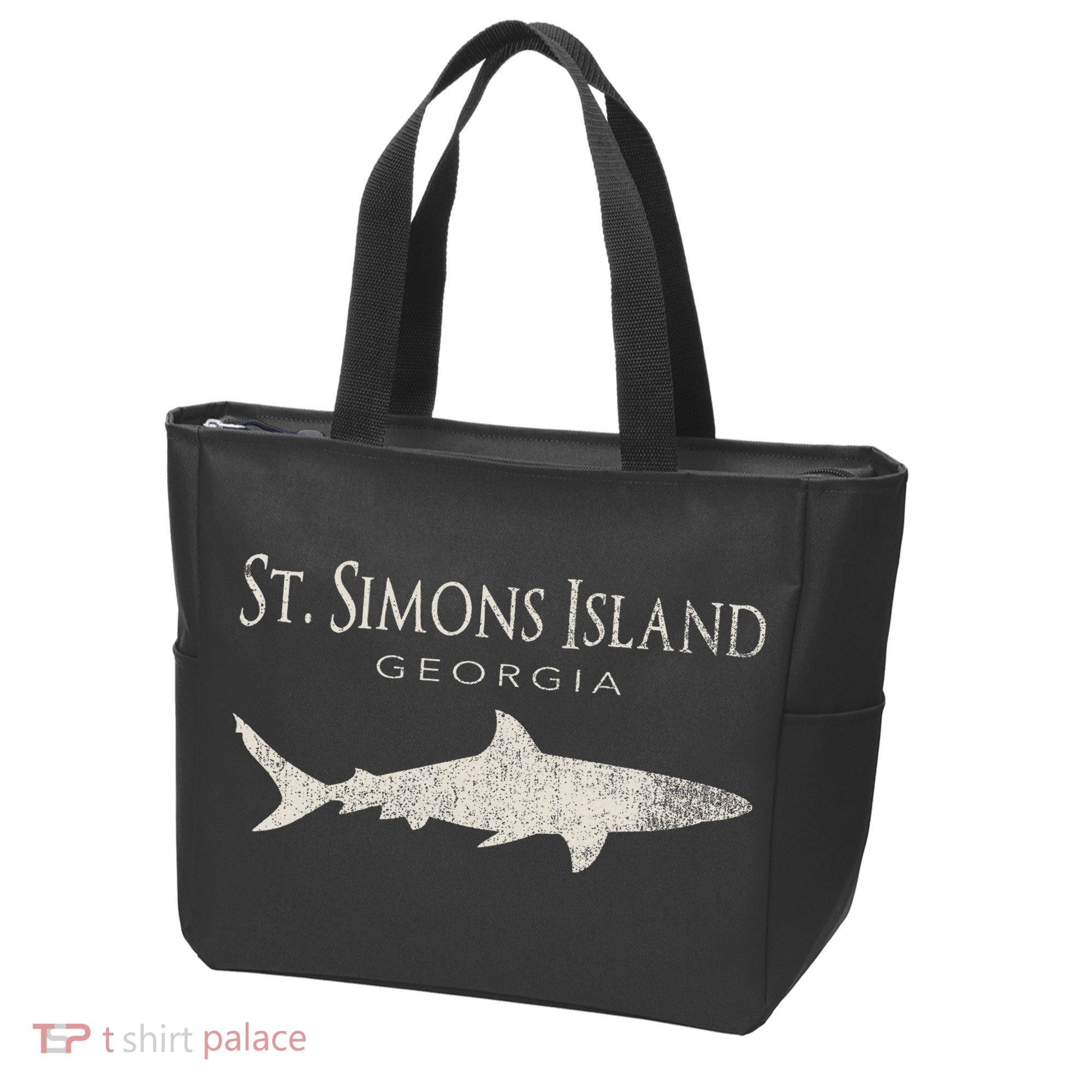 Retro St. Simons Island Ga Shark Tote Bag