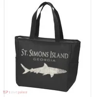 Retro St. Simons Island Ga Shark Tote Bag thumb 3