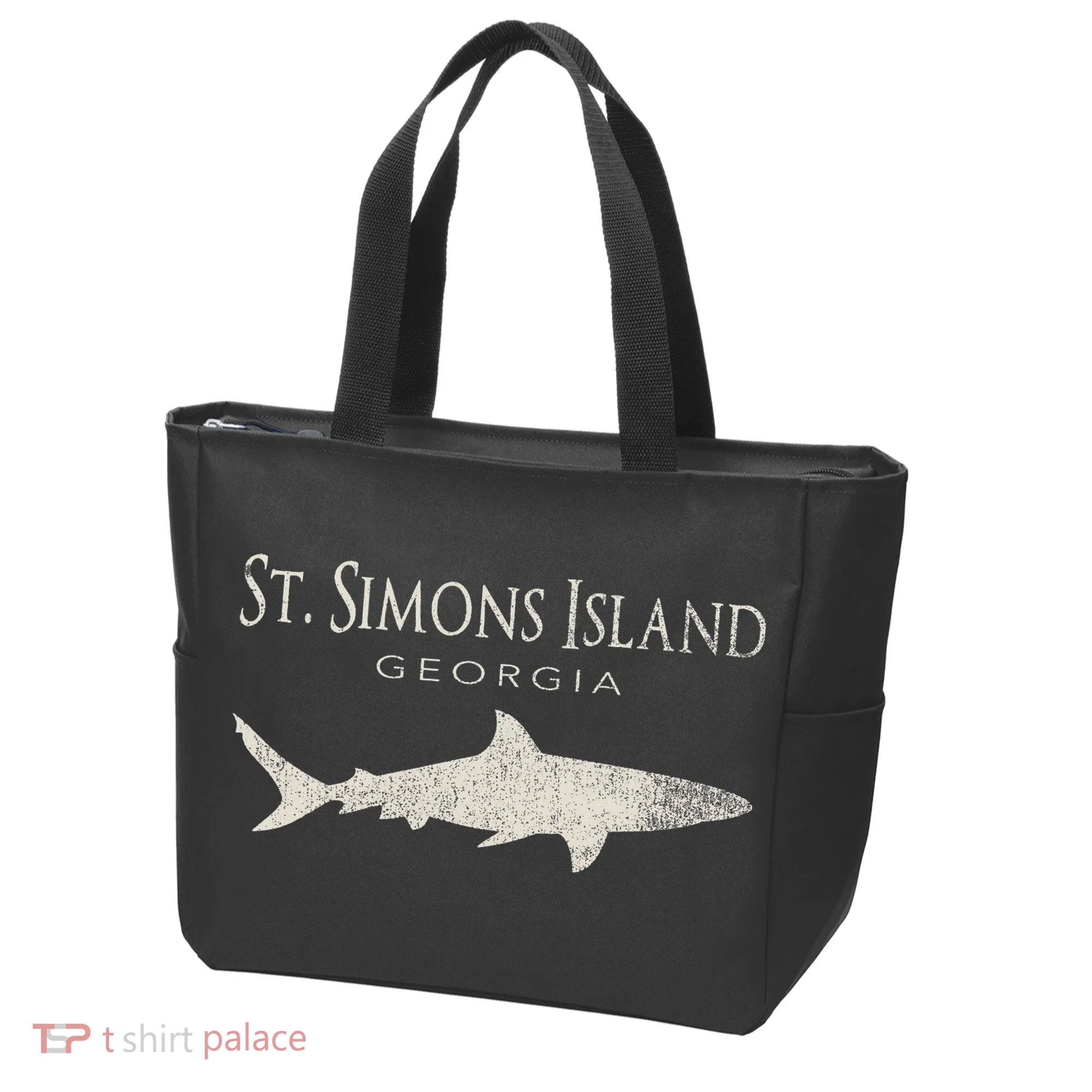 Retro St. Simons Island Ga Shark Tote Bag