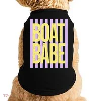 Retro Stripes Sunshine Boat Babe Doggie Tank thumb 0