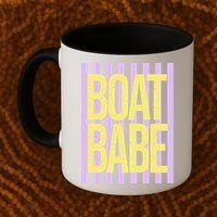 Retro Stripes Sunshine Boat Babe Coffee Mug thumb 2