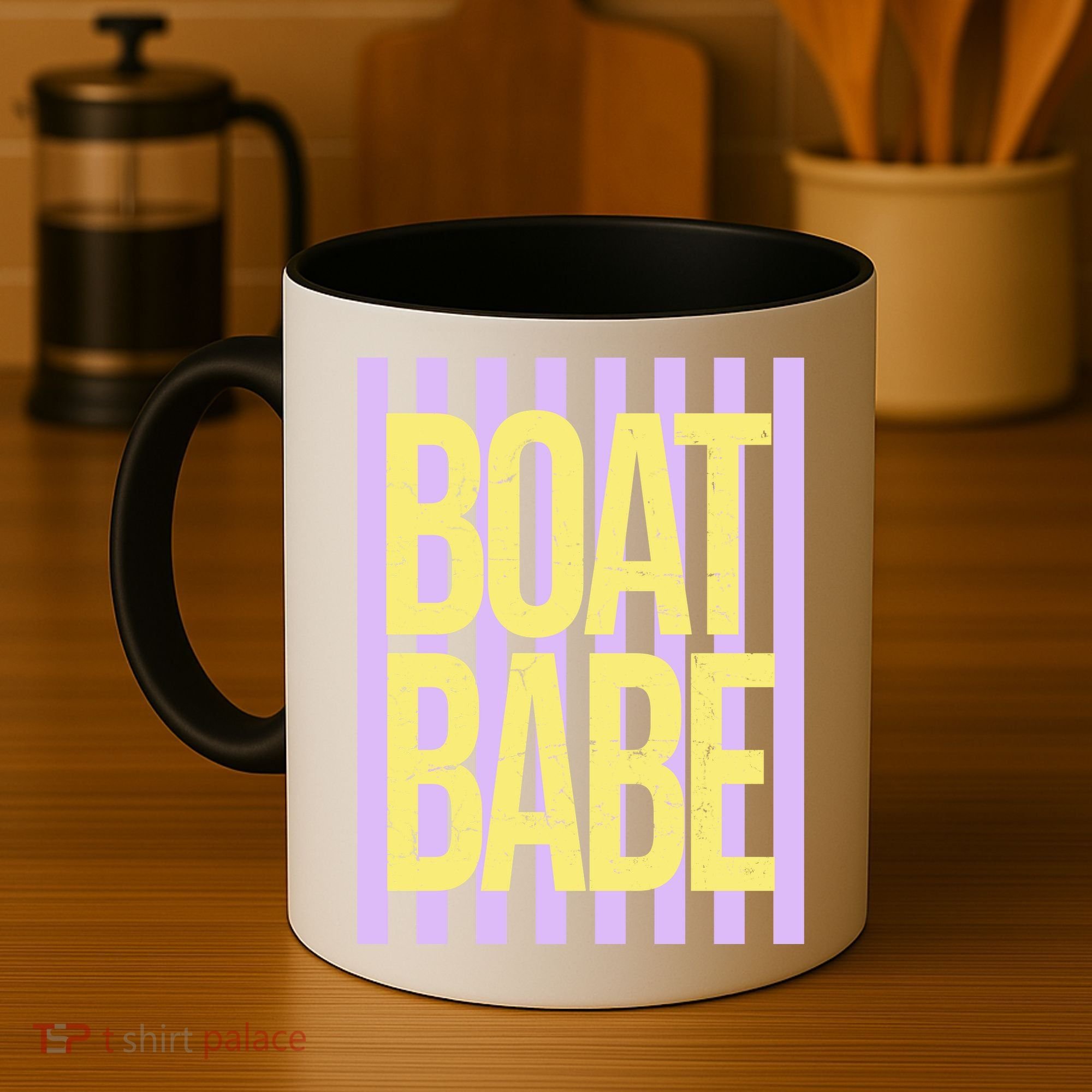 Retro Stripes Sunshine Boat Babe Coffee Mug