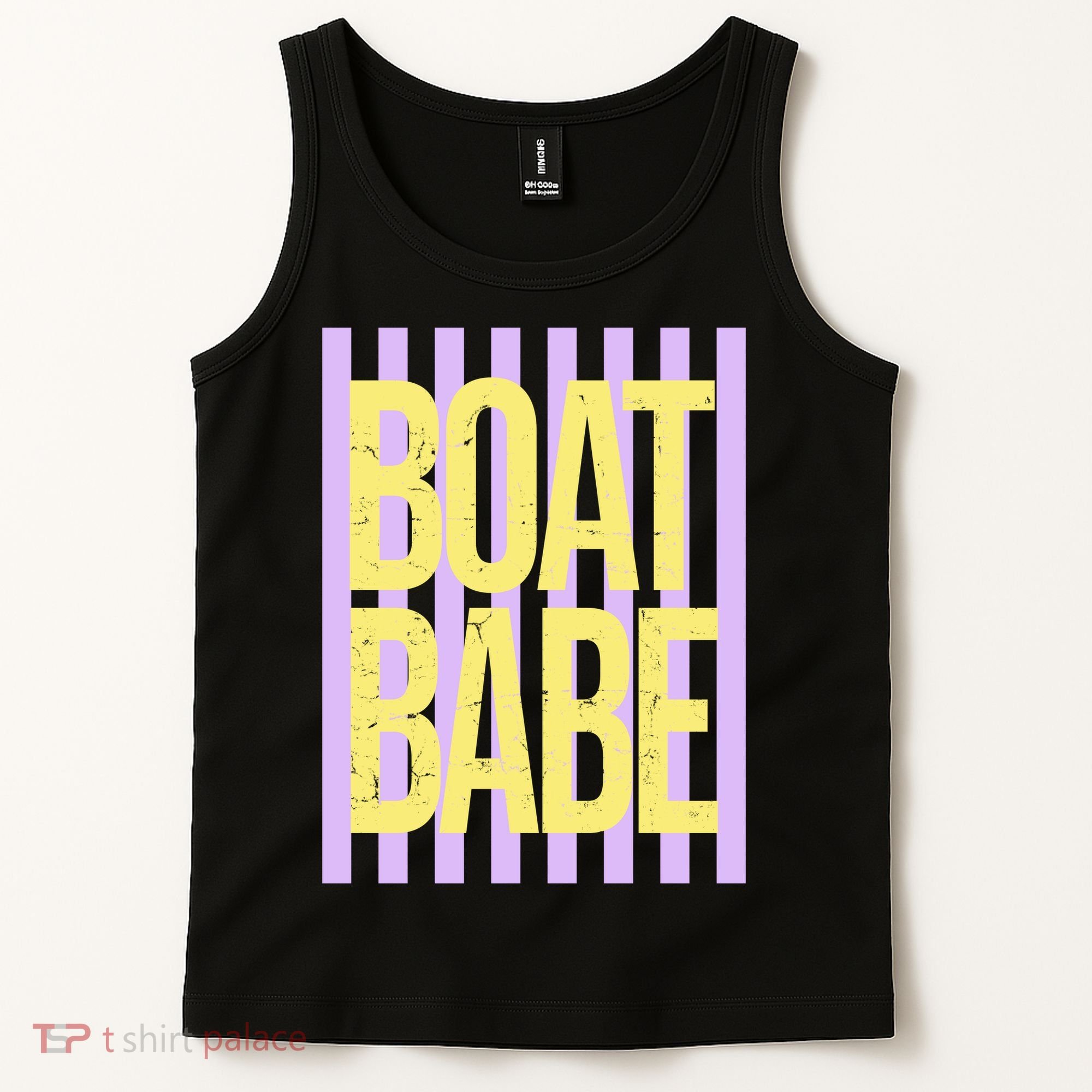 Retro Stripes Sunshine Boat Babe Tank Top