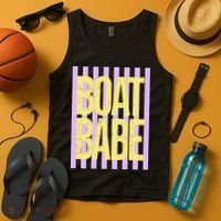 Retro Stripes Sunshine Boat Babe Tank Top thumb 4