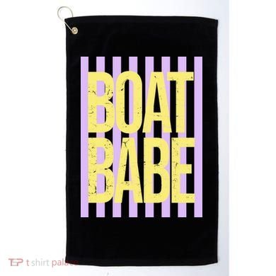 Retro Stripes Sunshine Boat Babe Golf Towel