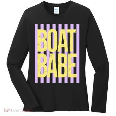 Retro Stripes Sunshine Boat Babe Women's Long Sleeve Shirt