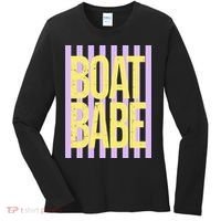 Retro Stripes Sunshine Boat Babe Women's Long Sleeve Shirt thumb 0