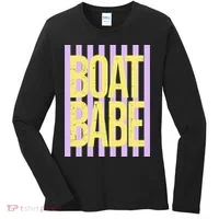Retro Stripes Sunshine Boat Babe Women's Long Sleeve Shirt thumb 0