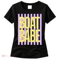 Retro Stripes Sunshine Boat Babe Women's T-Shirt thumb 0