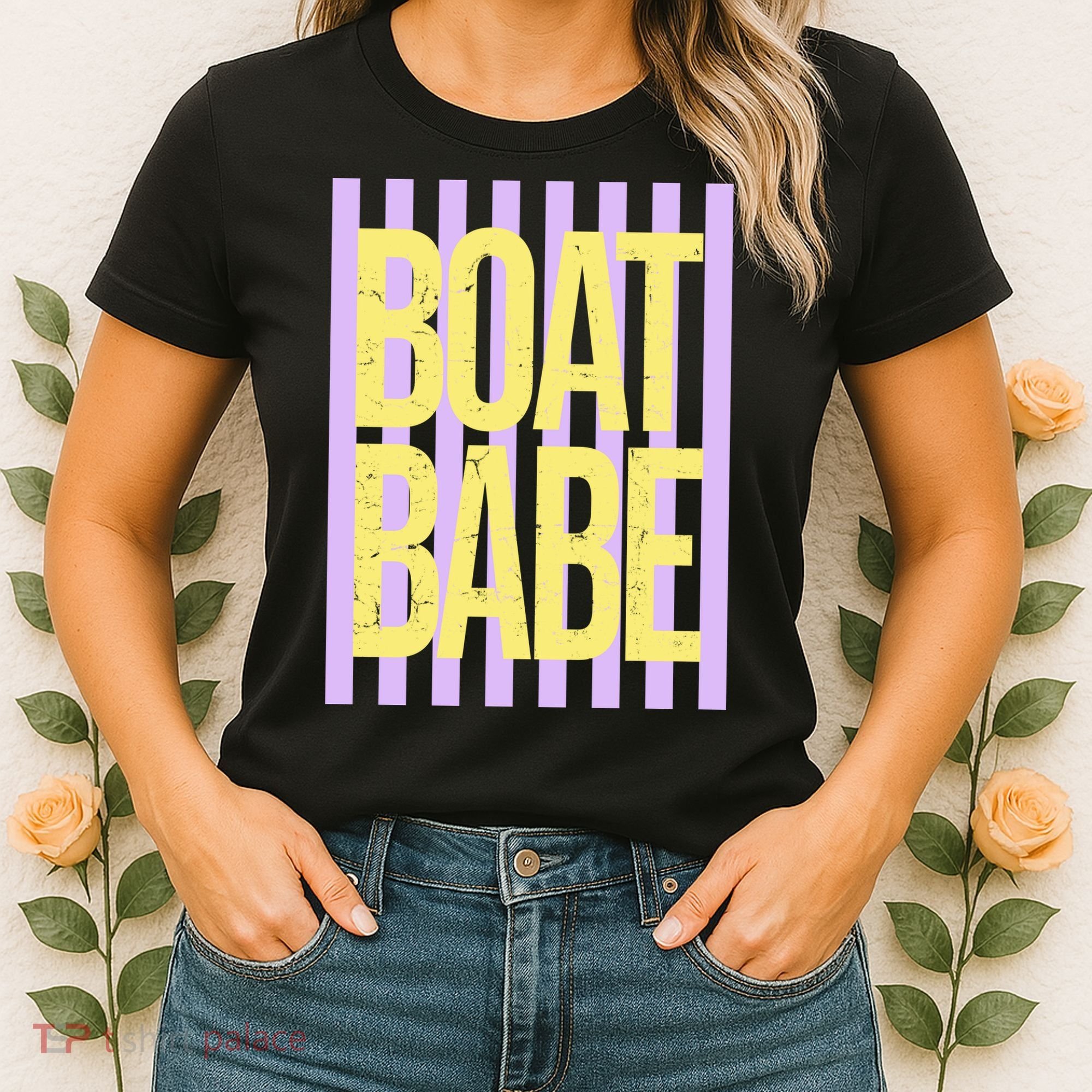 Retro Stripes Sunshine Boat Babe Women's T-Shirt