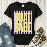 Retro Stripes Sunshine Boat Babe Women's T-Shirt thumb 3