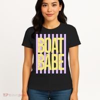 Retro Stripes Sunshine Boat Babe Women's T-Shirt thumb 4