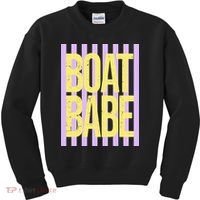 Retro Stripes Sunshine Boat Babe Kids Sweatshirt thumb 0