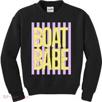 Retro Stripes Sunshine Boat Babe Kids Sweatshirt thumb 0