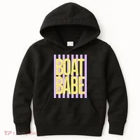 Retro Stripes Sunshine Boat Babe Kids Hoodie thumb 0