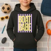Retro Stripes Sunshine Boat Babe Kids Hoodie thumb 2