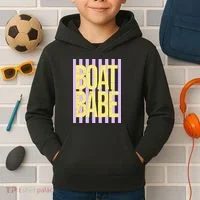 Retro Stripes Sunshine Boat Babe Kids Hoodie thumb 2
