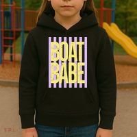 Retro Stripes Sunshine Boat Babe Kids Hoodie thumb 3