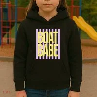 Retro Stripes Sunshine Boat Babe Kids Hoodie thumb 3