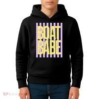 Retro Stripes Sunshine Boat Babe Kids Hoodie thumb 4