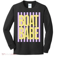 Retro Stripes Sunshine Boat Babe Kids Long Sleeve Shirt thumb 0