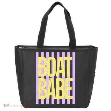 Retro Stripes Sunshine Boat Babe Tote Bag
