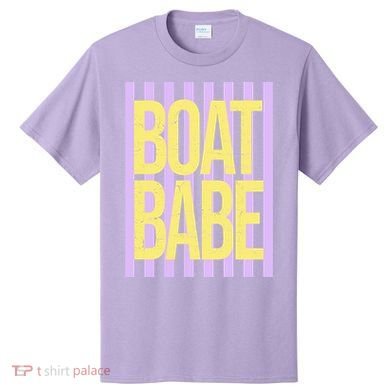 Retro Stripes Sunshine Boat Babe T-Shirt