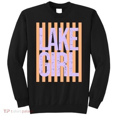 Retro Stripes Sunshine Lake Girl Sweatshirt