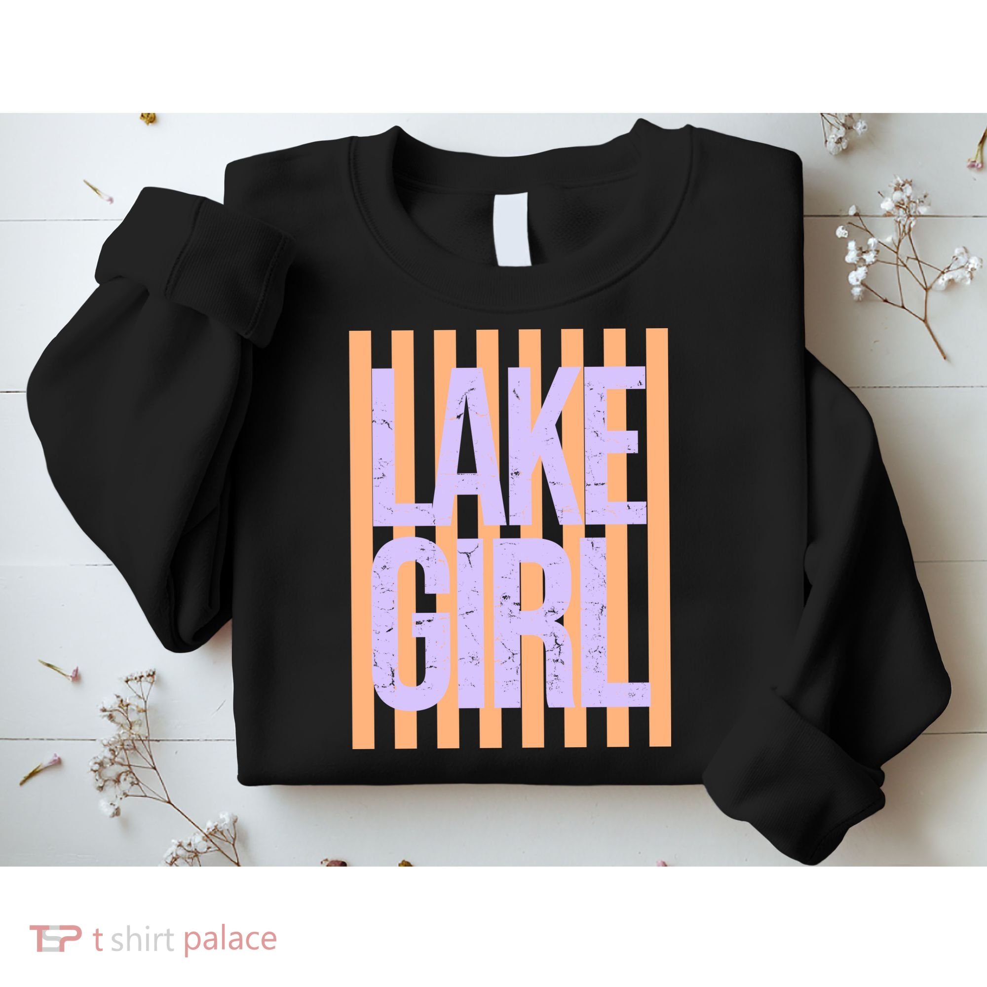 Retro Stripes Sunshine Lake Girl Sweatshirt