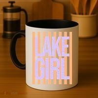 Retro Stripes Sunshine Lake Girl Coffee Mug thumb 4