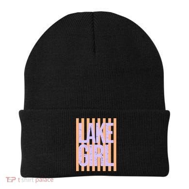 Retro Stripes Sunshine Lake Girl Beanie