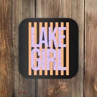 Retro Stripes Sunshine Lake Girl Coaster thumb 0