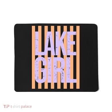 Retro Stripes Sunshine Lake Girl Mousepad