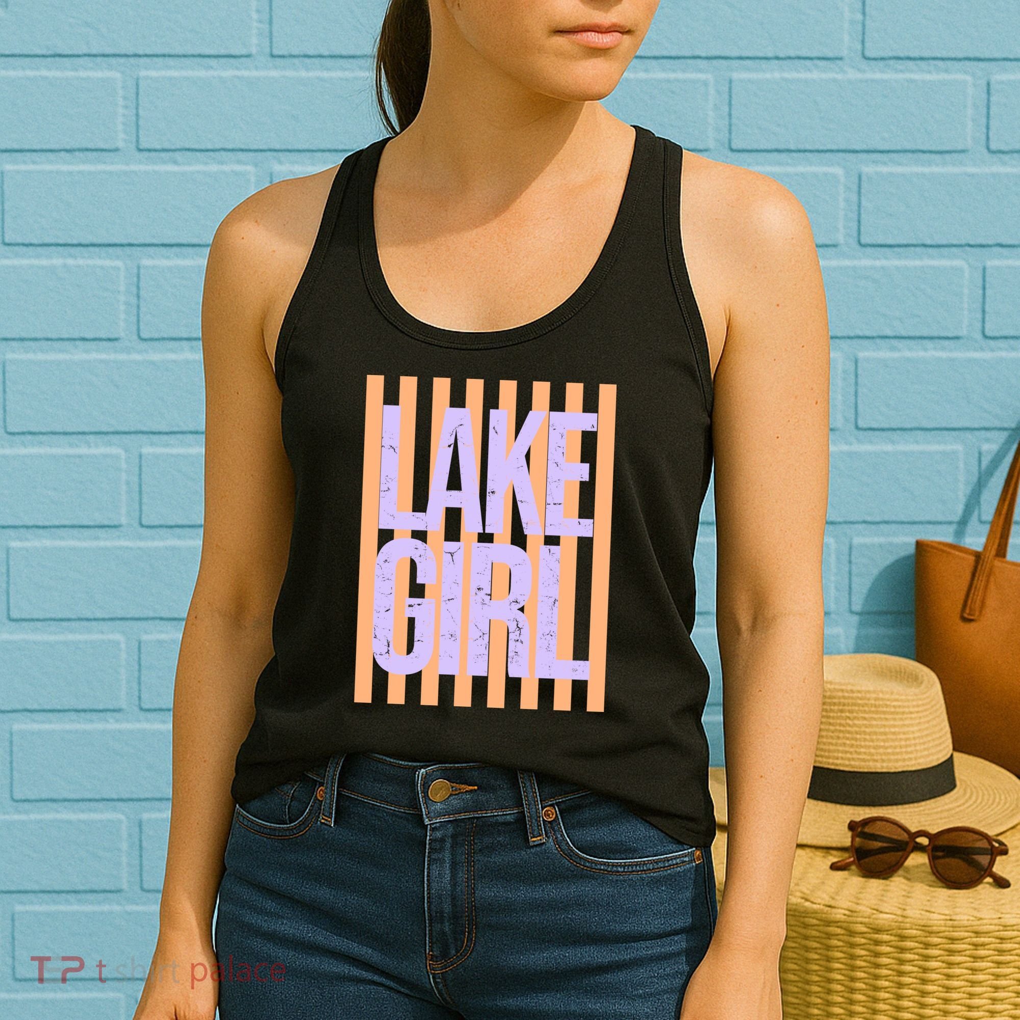 Retro Stripes Sunshine Lake Girl Women's Tank Top