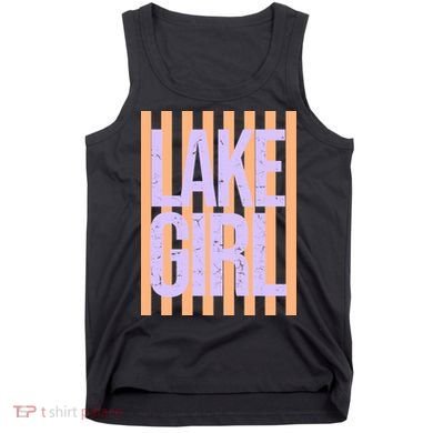 Retro Stripes Sunshine Lake Girl Tank Top