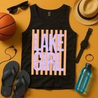 Retro Stripes Sunshine Lake Girl Tank Top thumb 4