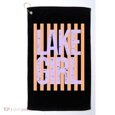 Retro Stripes Sunshine Lake Girl Golf Towel