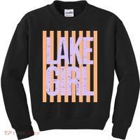 Retro Stripes Sunshine Lake Girl Kids Sweatshirt thumb 0