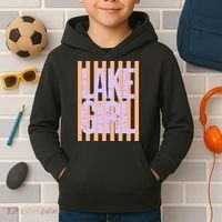 Retro Stripes Sunshine Lake Girl Kids Hoodie thumb 2
