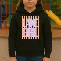 Retro Stripes Sunshine Lake Girl Kids Hoodie thumb 3