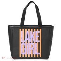 Retro Stripes Sunshine Lake Girl Tote Bag thumb 0