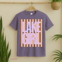 Retro Stripes Sunshine Lake Girl T-Shirt thumb 2