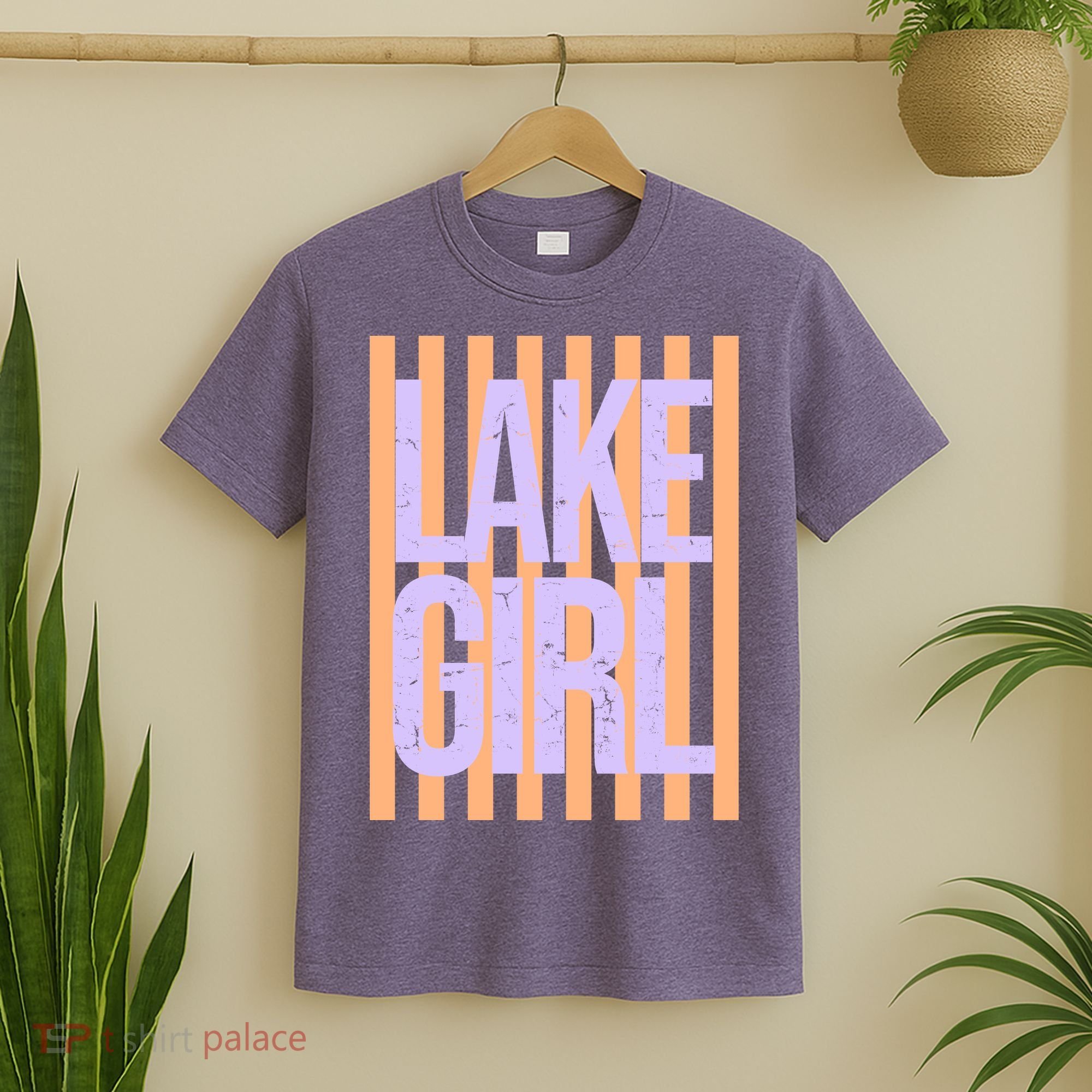 Retro Stripes Sunshine Lake Girl T-Shirt