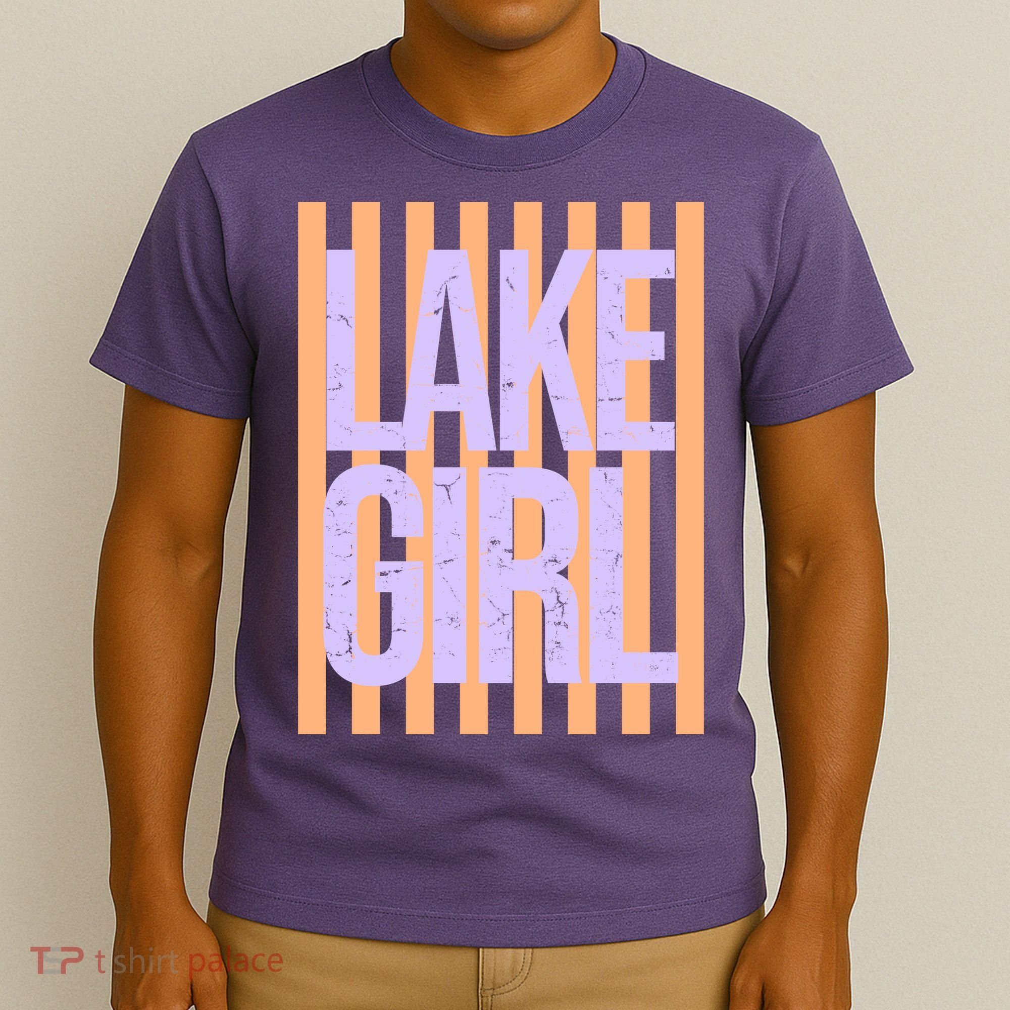 Retro Stripes Sunshine Lake Girl T-Shirt
