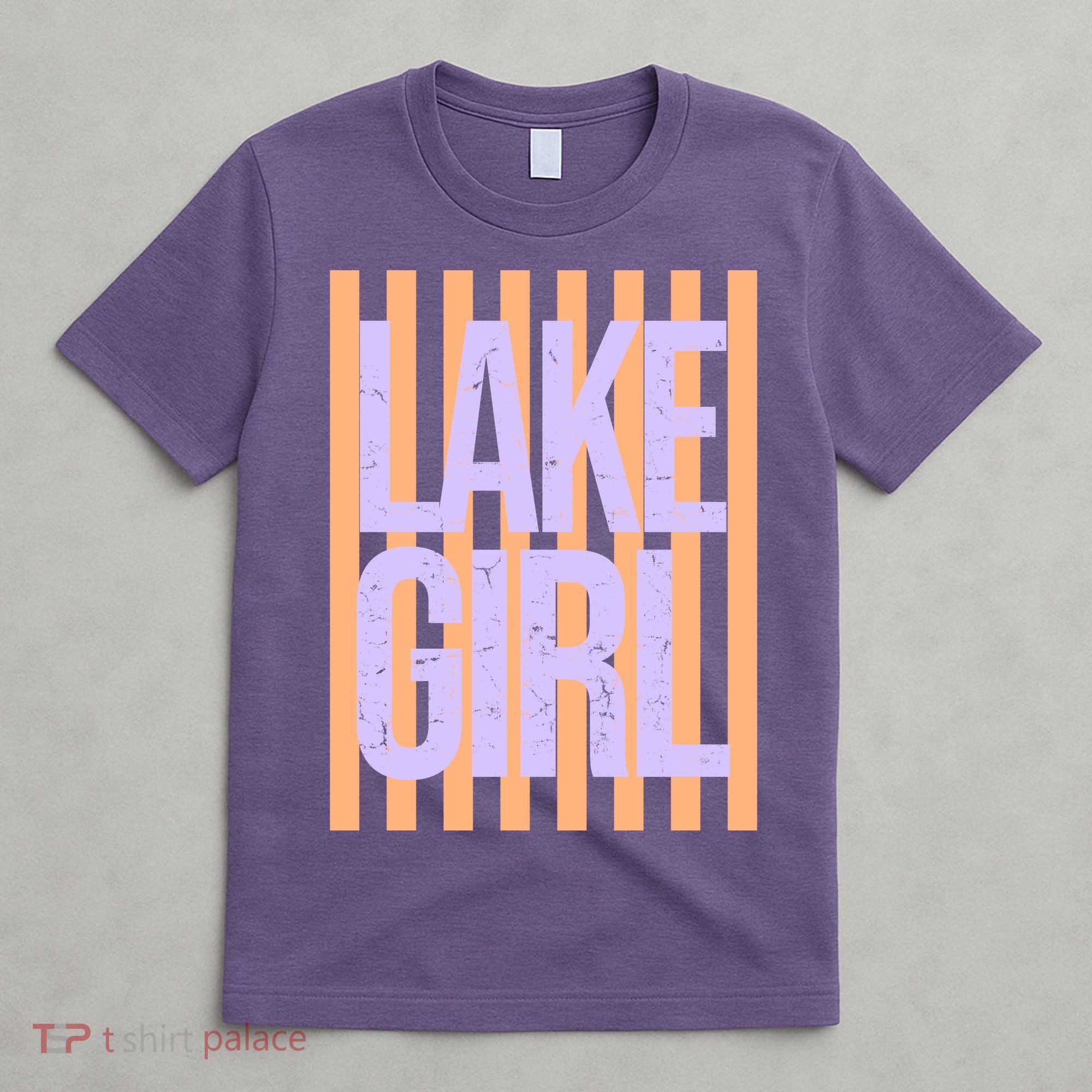 Retro Stripes Sunshine Lake Girl T-Shirt