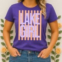 Retro Stripes Sunshine Lake Girl Women's T-Shirt thumb 2