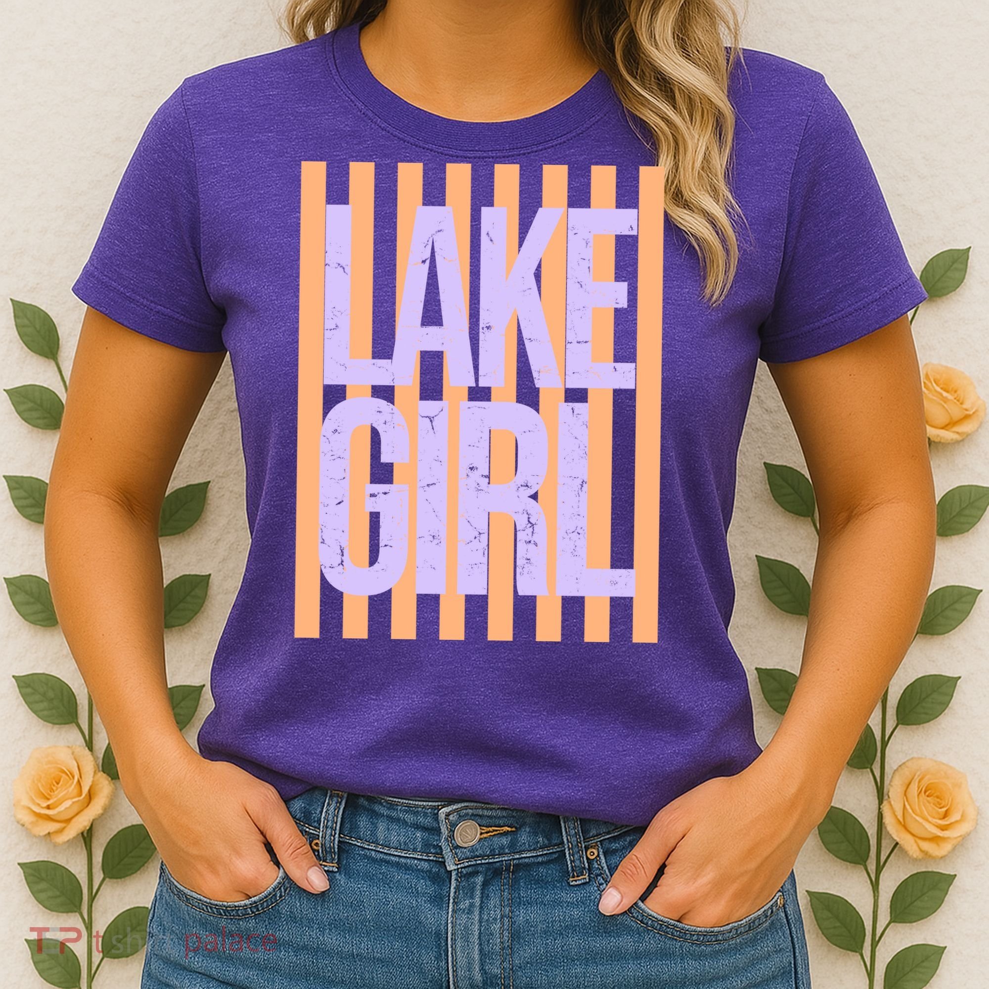 Retro Stripes Sunshine Lake Girl Women's T-Shirt