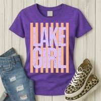 Retro Stripes Sunshine Lake Girl Women's T-Shirt thumb 3
