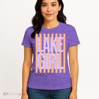 Retro Stripes Sunshine Lake Girl Women's T-Shirt thumb 4